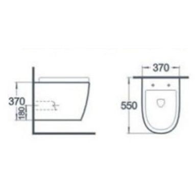 NEWARC Унитаз подвесной c крышкой и сиденьем Rimless Modern 3823B