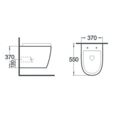 NEWARC Унитаз подвесной c крышкой и сиденьем Rimless Modern 3823W