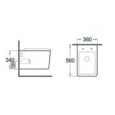 NEWARC Унитаз подвесной c крышкой и сиденьем Aqua 9423W