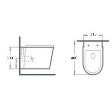 NEWARC Унитаз подвесной c крышкой и сиденьем Rimless Life 9823W