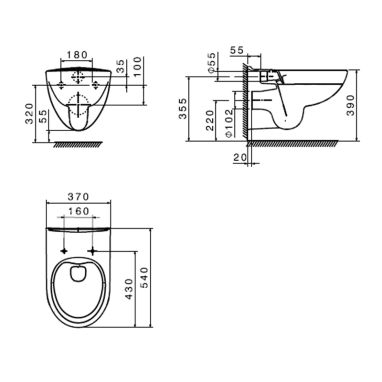 ROCA Унитаз подвесной с сидением Victoria Rimless (A34H398000)