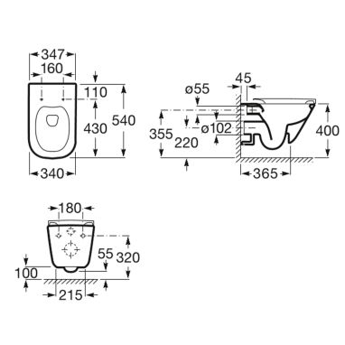 ROCA Унитаз подвесной с сидением GAP Rimless (A34H470000)