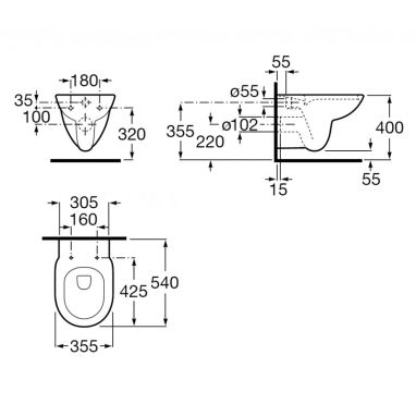 ROCA Унитаз подвесной с сидением Debba Round Rimless (A34H996000)