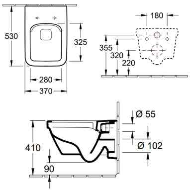 VILLEROY&BOCH Унитаз подвесной с сиденьем soft-close Architectura (5685HR01)