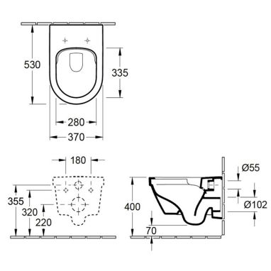 VILLEROY&BOCH Унитаз подвесной с сиденьем slow-closing Architectura (4694HR01)