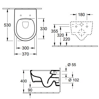 VILLEROY&BOCH Унитаз подвесной с сиденьем soft-close Avento (5656HR01)