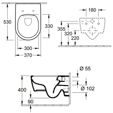 VILLEROY&BOCH Унитаз подвесной с сиденьем soft-close Avento (5656RSR1)