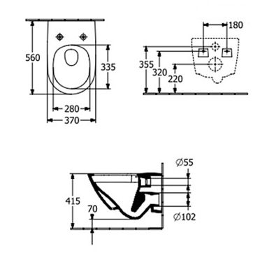 VILLEROY&BOCH Унитаз подвесной с сиденьем soft-closing Subway 3.0 (4670TS01)