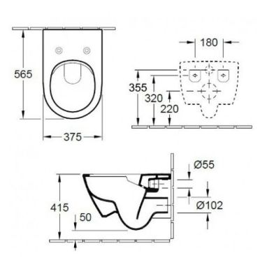 VILLEROY&BOCH Унитаз подвесной с сиденьем soft-closing Subway 2.0 (5614R201)