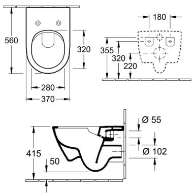 VILLEROY&BOCH Унитаз подвесной с сиденьем soft-close Subway 2.0 (5614R2R1)