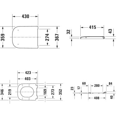 DURAVIT Сиденье с крышкой для унитаза soft-close Happy D.2 (0064590000)