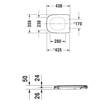 DURAVIT Сиденье с крышкой для унитаза soft-close D-CODE (0067390000)