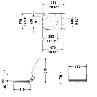 DURAVIT Сиденье с крышкой для унитаза Sensowash DURASTYLE (610200002000300)