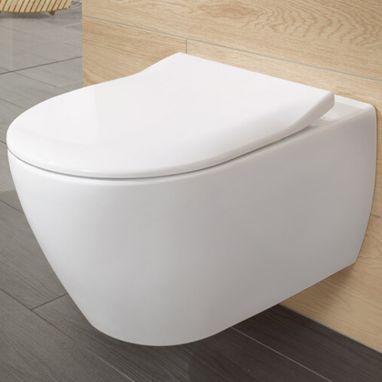 VILLEROY&BOCH Сиденье с крышкой slow-closing Subway SlimSeat (9M65S101)