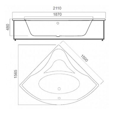 AM.PM Панель фронтальная для ванны Bliss L W53A-150C150W-P