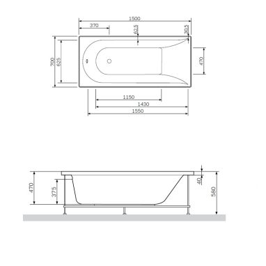 AM.PM Ванна акриловая Spirit (W72A-150-070W-A2)