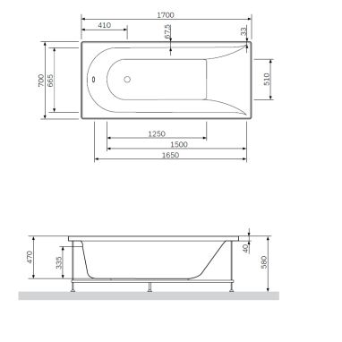 AM.PM Ванна акриловая Spirit (W72A-170-070W-A2)