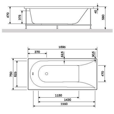 AM.PM Ванна акриловая Spirit (W72A-170-075W-A2)