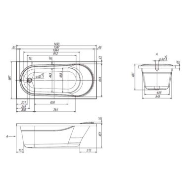 AM.PM Ванна акриловая Joy (W95A-150-070W-A)