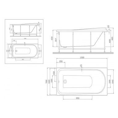 AM.PM Каркас для ванны Like (W80A-150-070W-R)