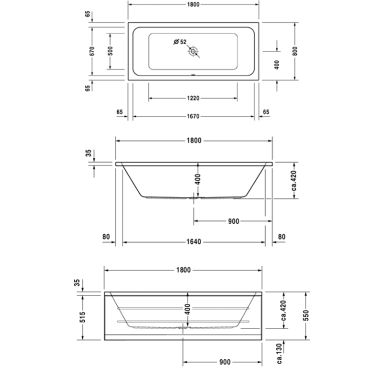 DURAVIT Ванна акриловая D-Code (700101000000000)