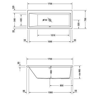 DURAVIT Ванна акриловая VERO (700131000000000)