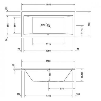 DURAVIT Ванна акриловая Vero (700136000000000)