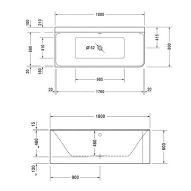 DURAVIT Ванна акриловая P3 Comforts (700379000000000)