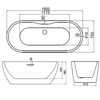 DUSEL Ванна акриловая отдельностоящая Sarno DU111