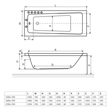 EXCELLENT Ванна акриловая Ava (WAEX.AVA16WH)