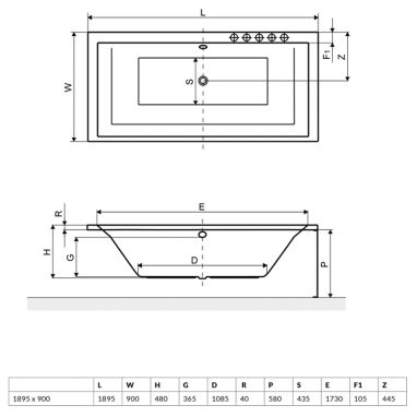 EXCELLENT Ванна акриловая Crown Grand (WAEX.CRG19WH)
