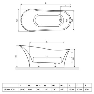 EXCELLENT Ванна акриловая отдельностоящая Mirage (WAEX.MRP18WH)