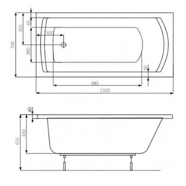 ROCA Ванна акриловая Linea (A24T010000)