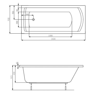 ROCA Ванна акриловая Linea (A24T018000)