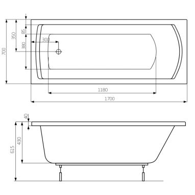 ROCA Ванна акриловая Linea (A24T034000)