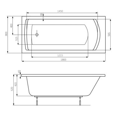 ROCA Ванна акриловая Linea (A24T058000)