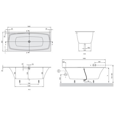 VILLEROY&BOCH Ванна квариловая + ножки My Art (UBQ180MYA2V-01)